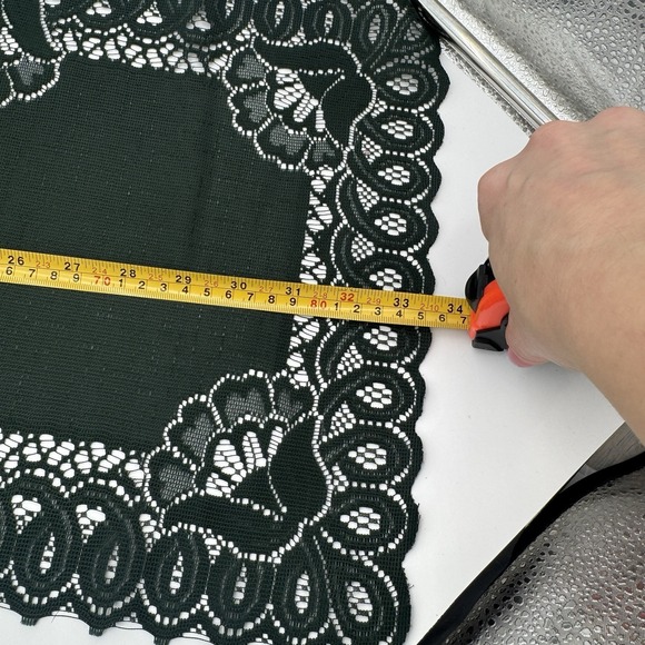 Vintage Green Lace Placemats & Table Runners Set 5 Floral Scalloped Decor - Picture 12 of 16